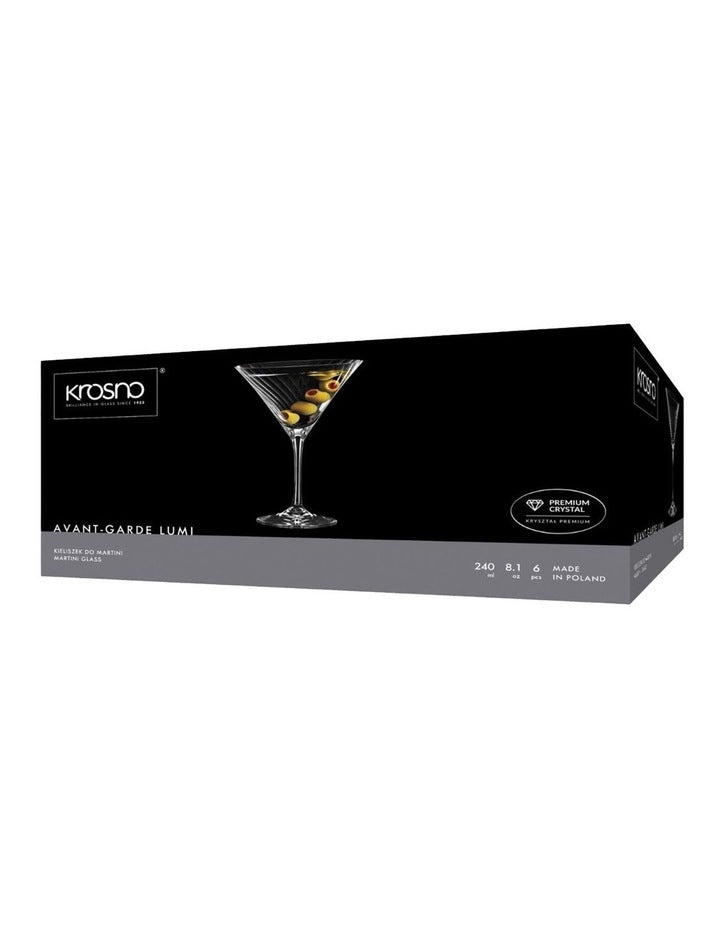 Avant Garde Lumi Martini Set of 6 in Clear
