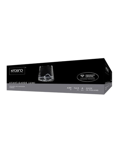 Avant Garde Lumi Tumbler Set of 6 430ml Gift Boxed in Clear