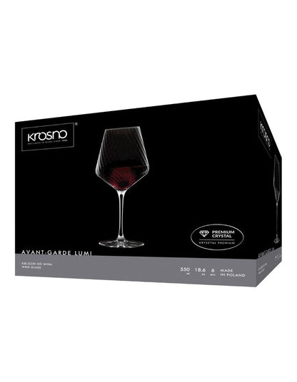 Avant Garde Lumi Wine Glass Set of 6 in Clear