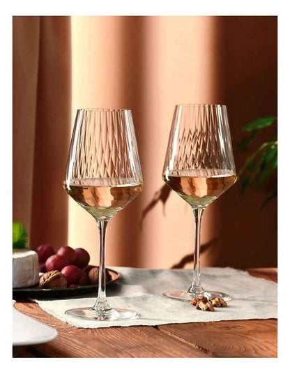Avant Garde Lumi Wine Glass Set of 6 in Clear