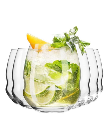 Inel Double Old Fashion Glass Set of 6 in Clear