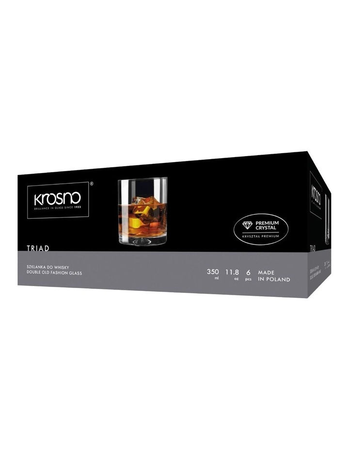 Triad Double Old Fashion Glass Set of 6 in Clear