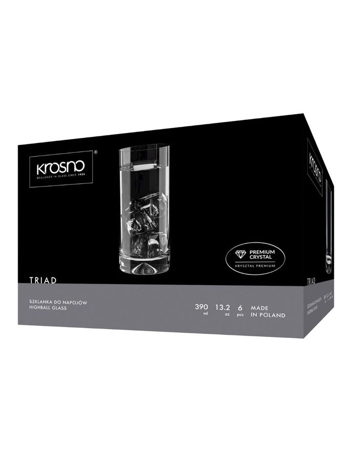 Triad Highball Glass Set of 6 390ml Gift Boxed