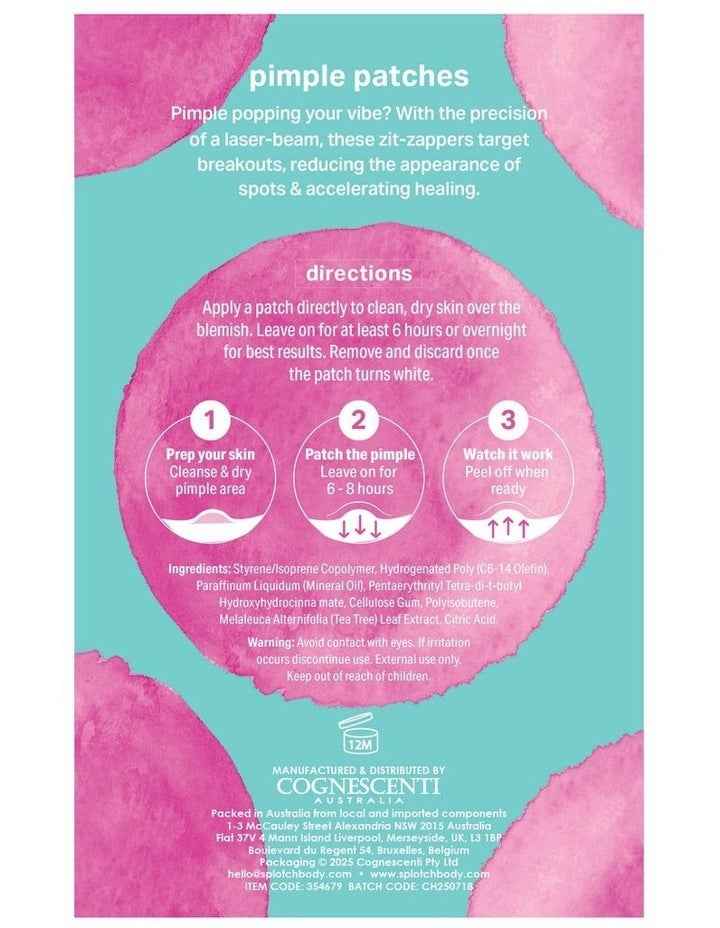 Lilly Pilly Tea Tree And Aha Patch It Up Pimple Patches