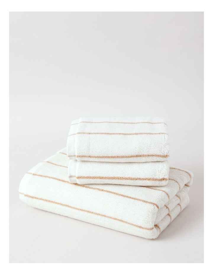 Pinstripe Towel Range in Caramel