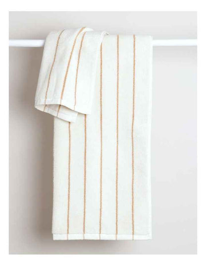Pinstripe Towel Range in Caramel