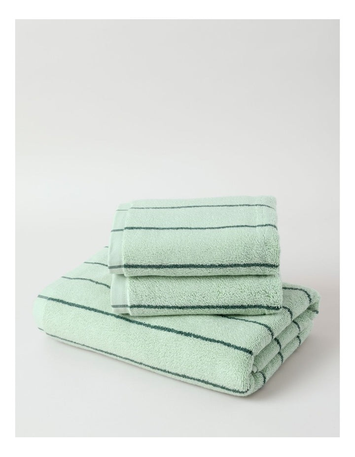 Pinstripe Towel Range in Forest