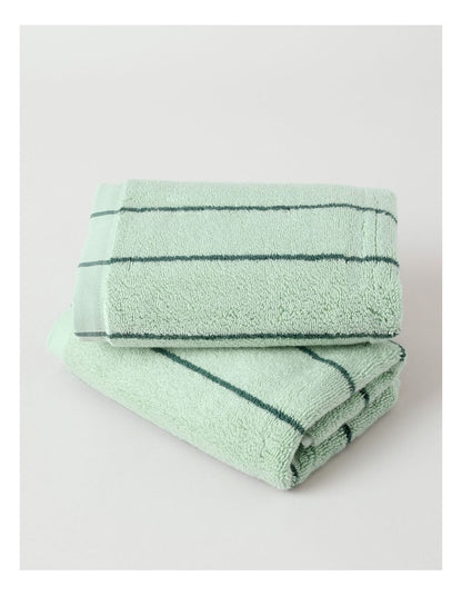 Pinstripe Towel Range in Forest