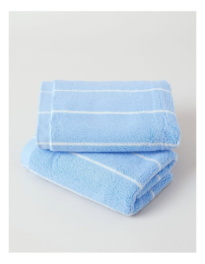 Pinstripe Towel Range in Azure