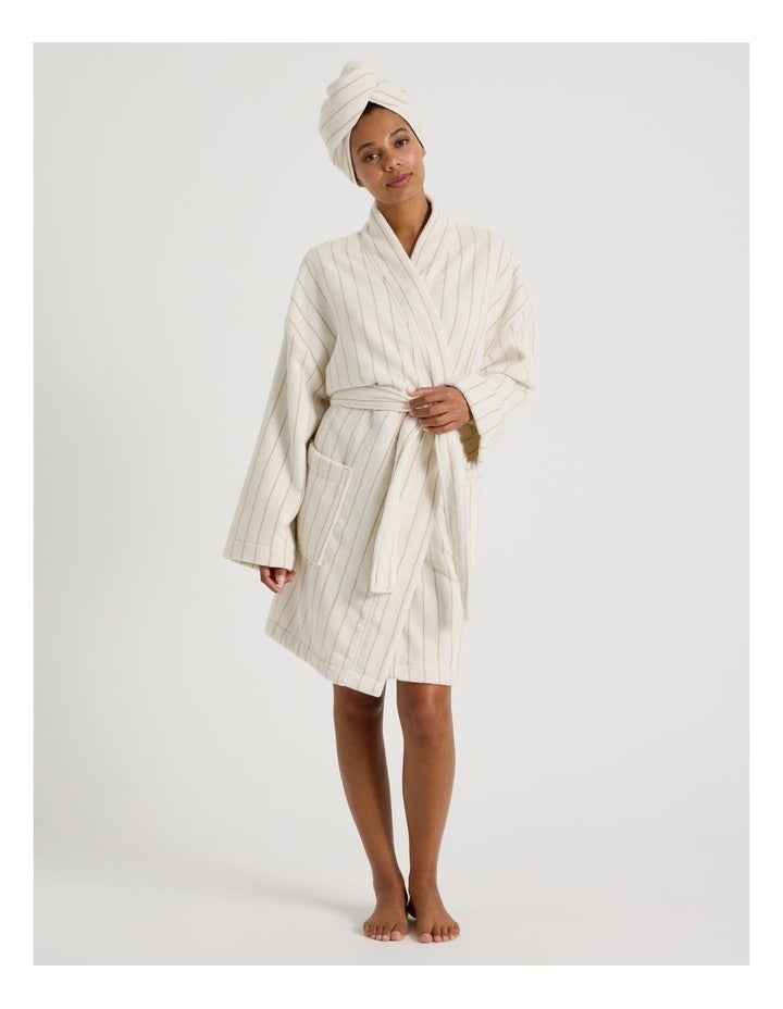 Pinstripe Bath Robe in Caramel