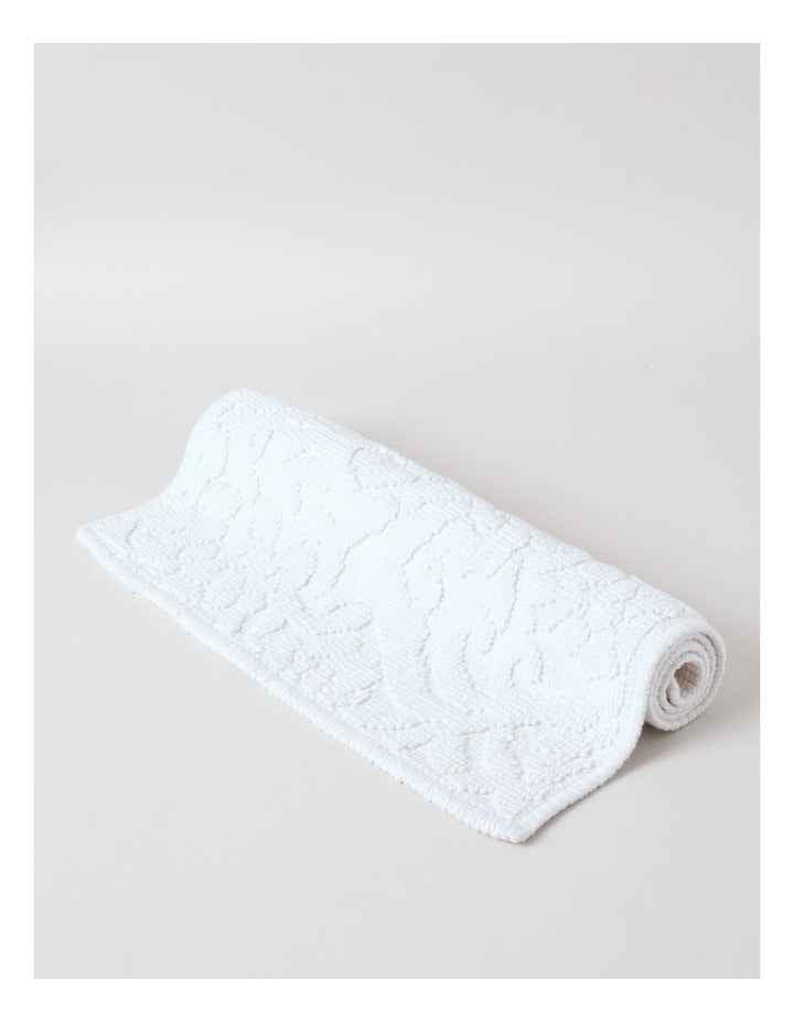 Floral Jacquard Bath Mat in Cream