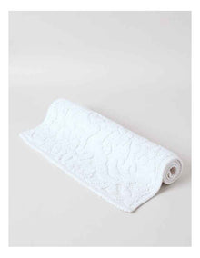 Floral Jacquard Bath Mat in Cream