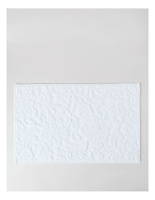 Floral Jacquard Bath Mat in Cream