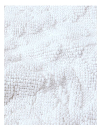 Floral Jacquard Bath Mat in Cream