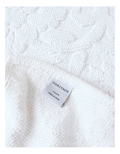 Floral Jacquard Bath Mat in Cream