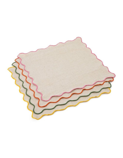 Big Love Neat Napkins Set Of 4 in Cream