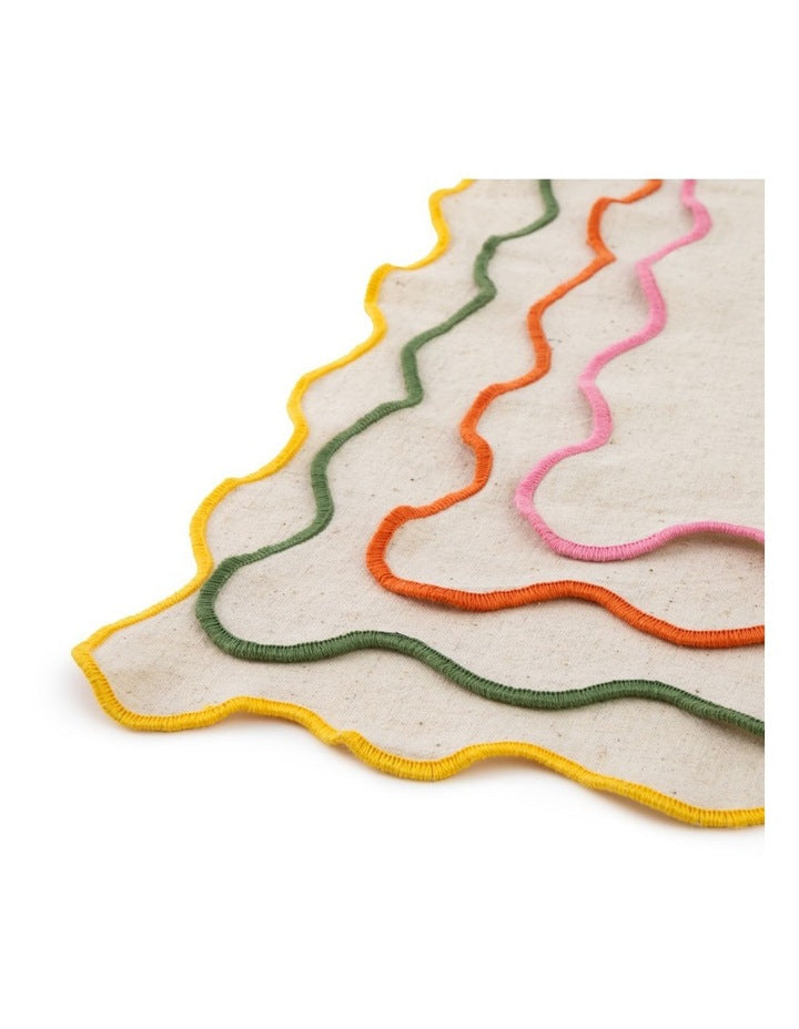 Big Love Neat Napkins Set Of 4 in Cream