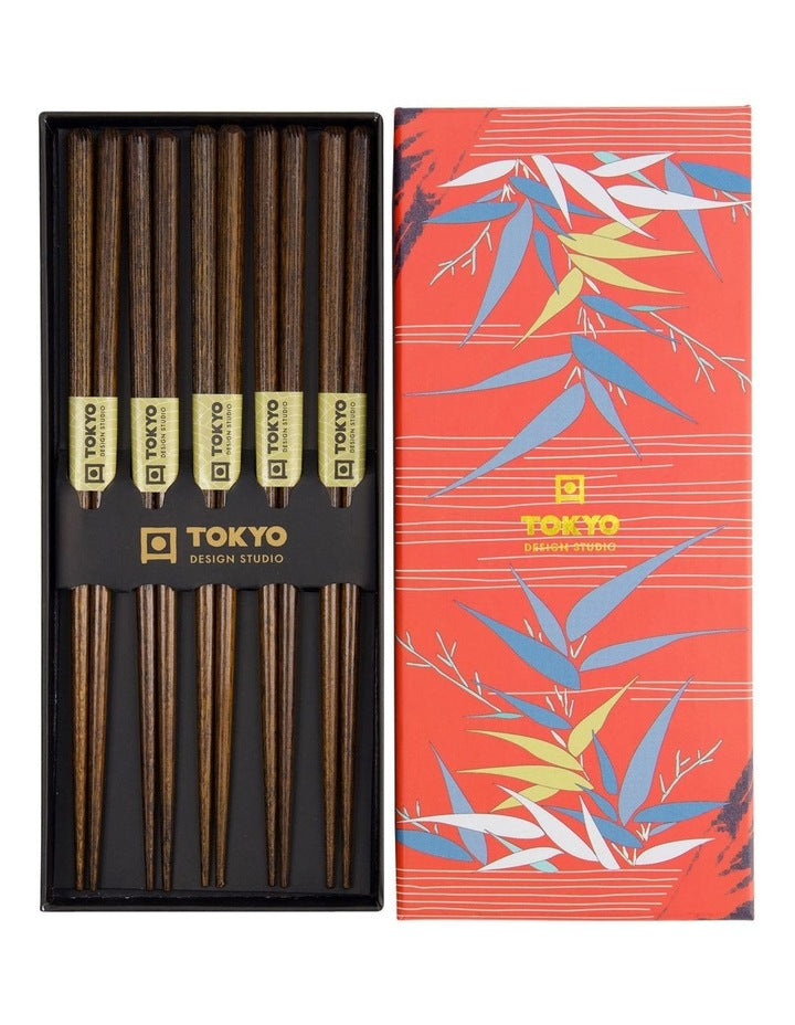 Chopstick Giftset 5 Piece in Dark Brown