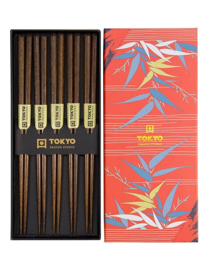 Chopstick Giftset 5 Piece in Dark Brown