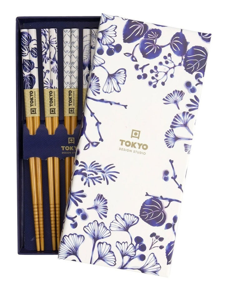 Japonica Chopstick Giftset 5 Piece in Blue