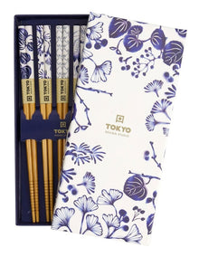 Japonica Chopstick Giftset 5 Piece in Blue