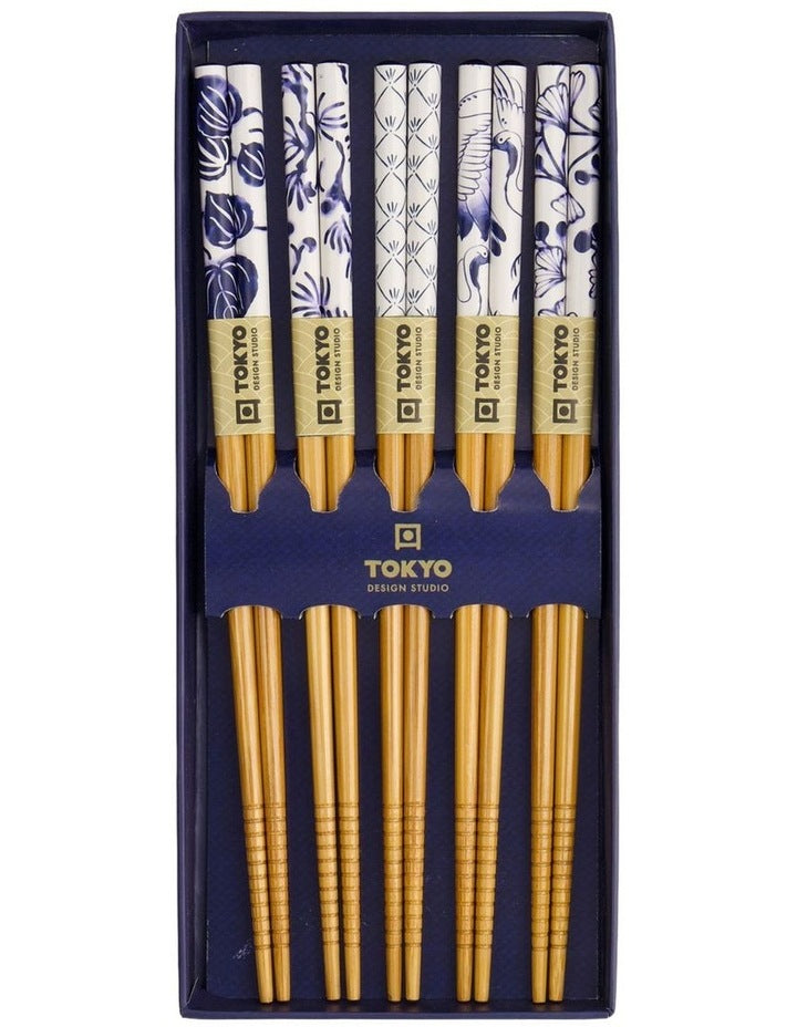Japonica Chopstick Giftset 5 Piece in Blue
