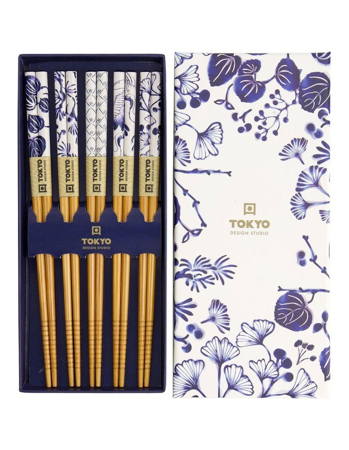 Japonica Chopstick Giftset 5 Piece in Blue