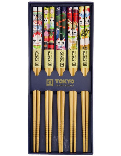 Lucky And Koinobori Chopstick Giftset 5 Piece in Assorted