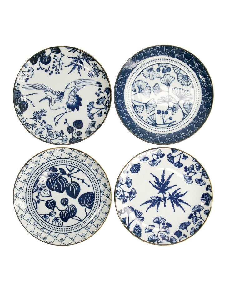 Flora Japonica Mixed Plate Giftset 4 Piece 20cm in Multi