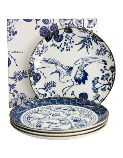 Flora Japonica Mixed Plate Giftset 4 Piece 20cm in Multi
