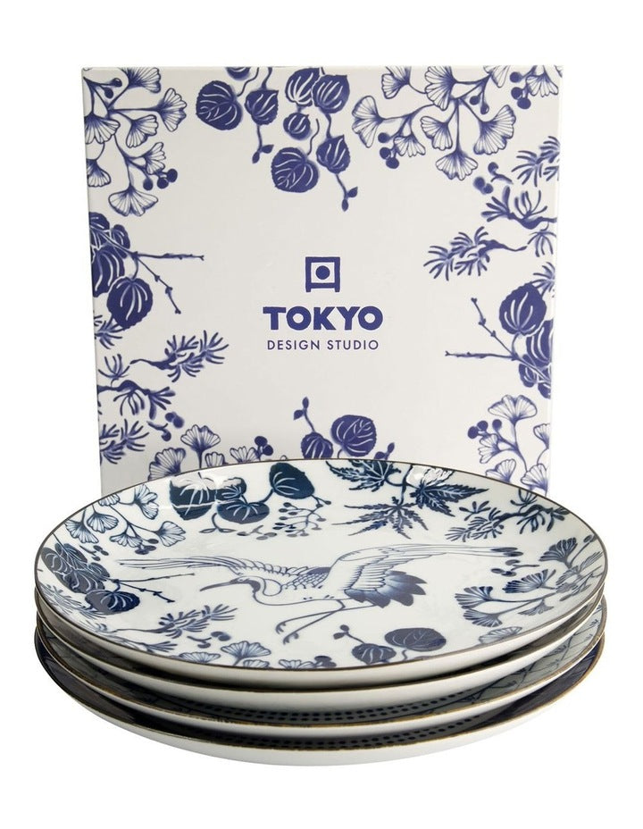 Flora Japonica Mixed Plate Giftset 4 Piece 25cm in Multi
