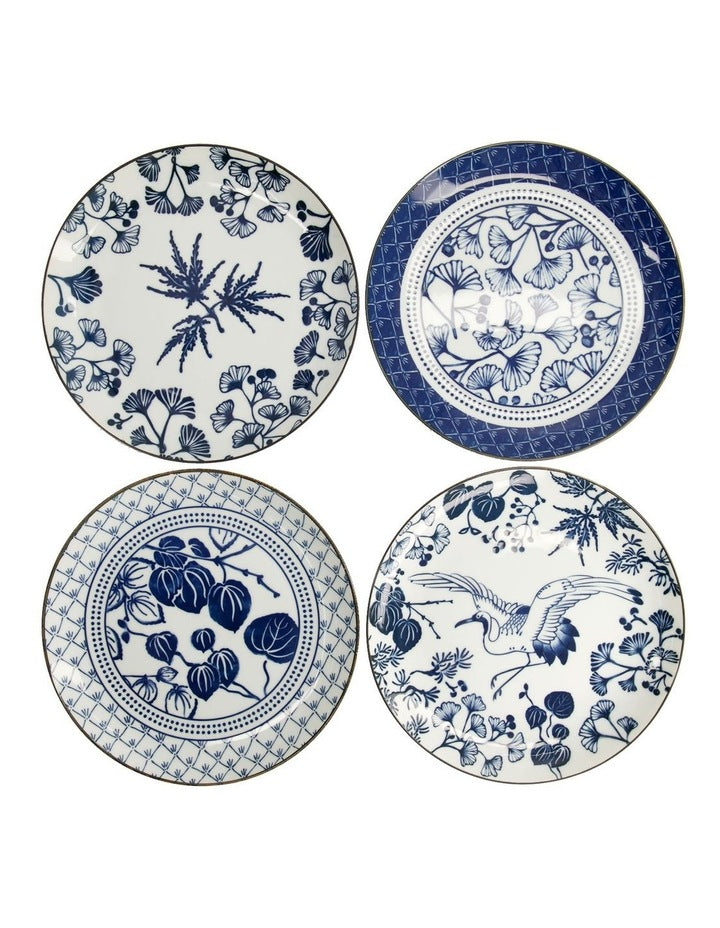 Flora Japonica Mixed Plate Giftset 4 Piece 25cm in Multi