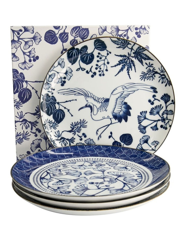 Flora Japonica Mixed Plate Giftset 4 Piece 25cm in Multi