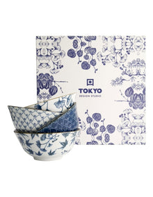 Flora Japonica Mixed Tayo Bowl Giftset 4 Piece in Multi