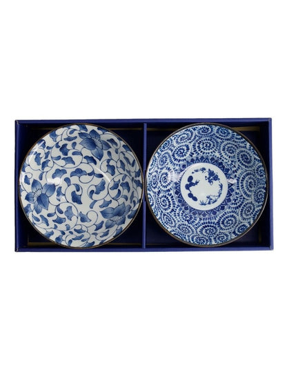 Haru Mixed Bowl Giftset 2 Piece 19x7.5cm in Blue