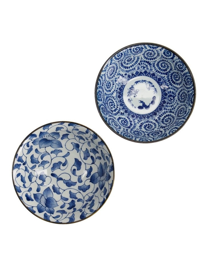 Haru Mixed Bowl Giftset 2 Piece 19x7.5cm in Blue