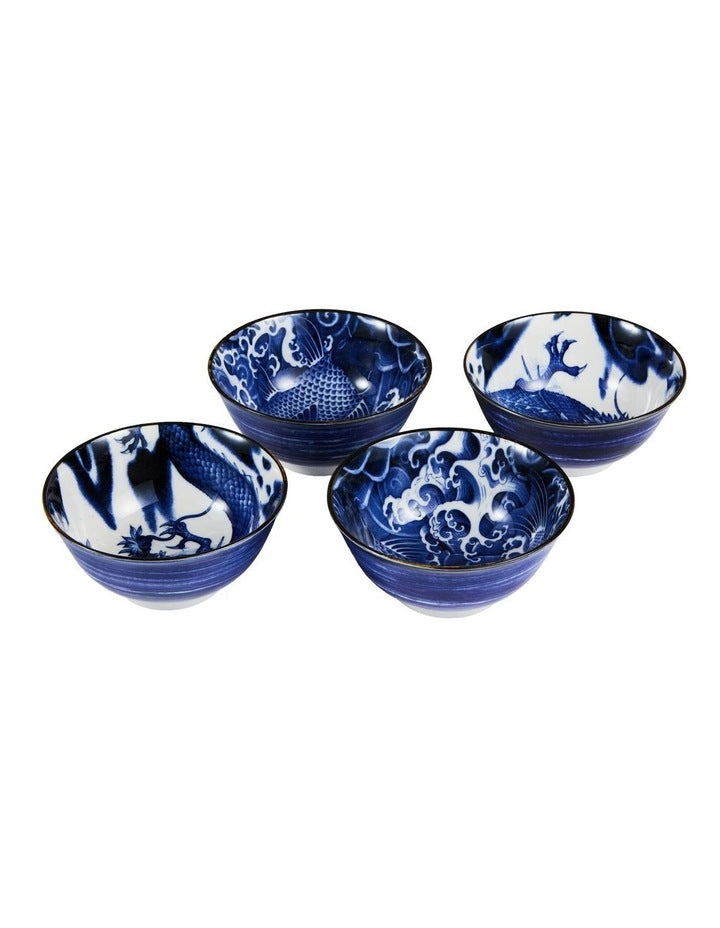 Japonism Mixed Bowl Giftset 4 Piece 14cm in Blue