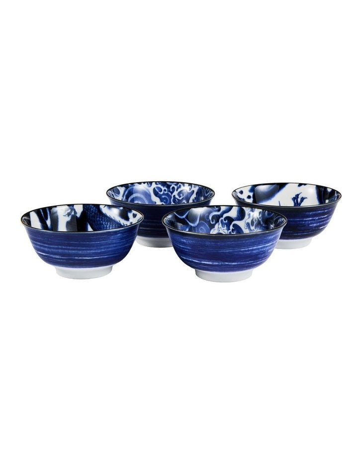 Japonism Mixed Bowl Giftset 4 Piece 14cm in Blue