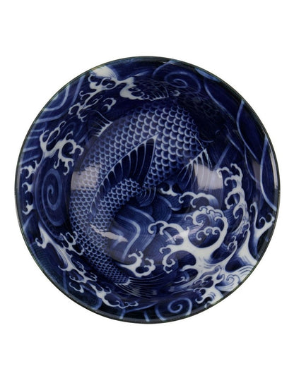 Japonism Carp Small Tayo Bowl 12x6cm in Blue