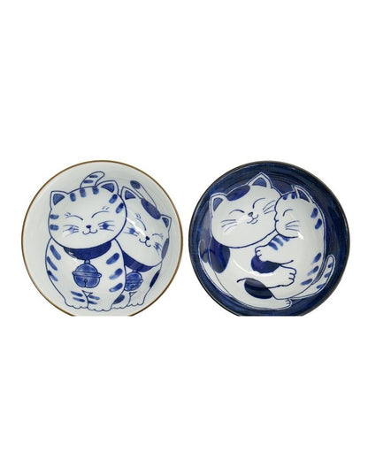 Kawaii Neko Bowl With Chopsticks 2 Piece in Multi