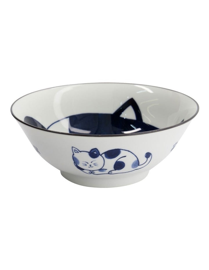 Kawaii Neko Ramen Bowl 20x7.5cm in White