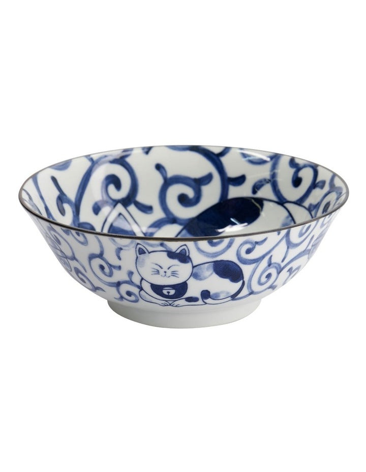 Kawaii Neko Ramen Bowl 20x7.5cm in Multi