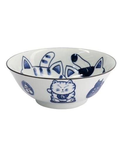 Kawaii Neko Ramen Bowl 20x7.5cm in White