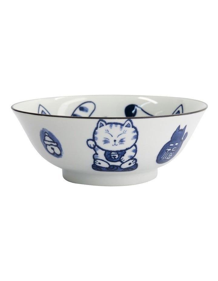 Kawaii Neko Ramen Bowl 20x7.5cm in White