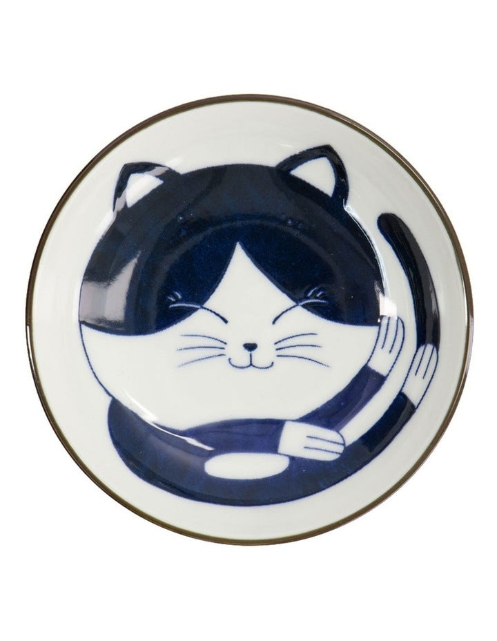 Kawaii Cat Neko Sauce Dish 10x2.5cm in Blue Cat