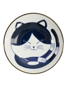 Kawaii Cat Neko Sauce Dish 10x2.5cm in Blue Cat