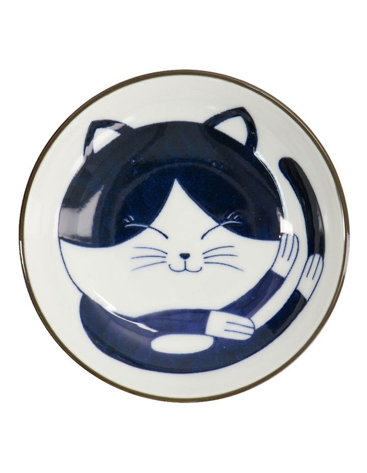Kawaii Cat Neko Sauce Dish 10x2.5cm in Blue Cat