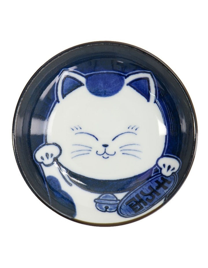 Kawaii Cat Neko Sauce Dish 10x2.5cm in White Cat
