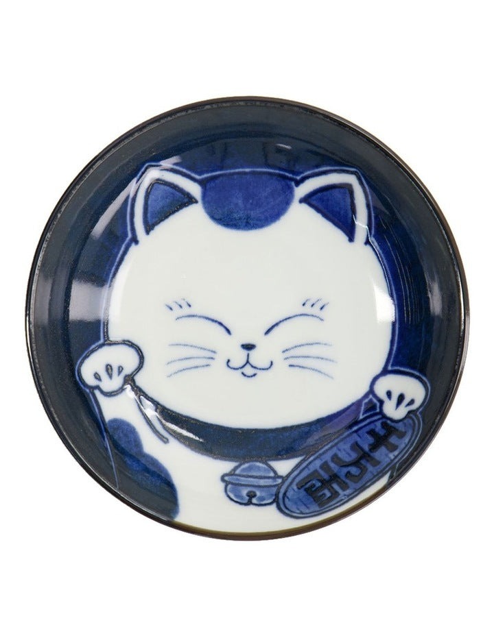 Kawaii Cat Neko Sauce Dish 10x2.5cm in White Cat