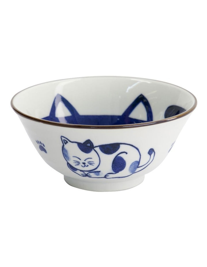 Kawaii Cat Neko Tayo Bowl 15x6.5cm Blue Cat